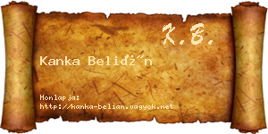 Kanka Belián névjegykártya